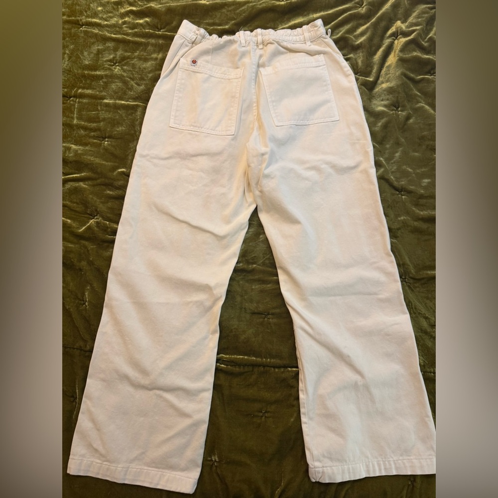 Relaxed Wide-Leg Women's Pants in Off-White
